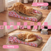 Kokomo Coastal Cardboard Lounge Bed Cat Scratcher with Catnip, Pink/Red