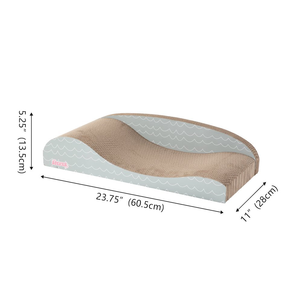 Kokomo Coastal Cardboard Lounge Bed Cat Scratcher with Catnip, Gray