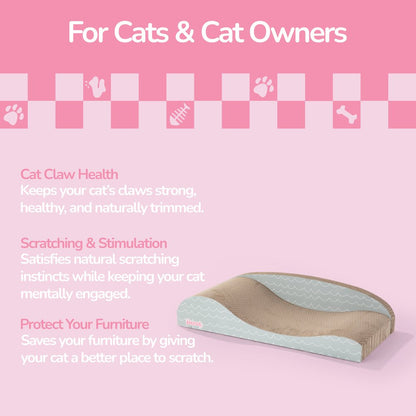 Kokomo Coastal Cardboard Lounge Bed Cat Scratcher with Catnip, Gray