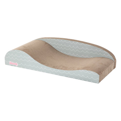 Kokomo Coastal Cardboard Lounge Bed Cat Scratcher with Catnip, Gray