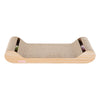 Rini Cardboard Lounge Bed Cat Scratcher with Bell Toys & Catnip, Oak Wood Finish