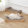 Rini Lounge Cat Scratcher with Bell Toys & Catnip, Oak Wood Finish (Set of 2)