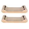Rini Lounge Cat Scratcher with Bell Toys & Catnip, Oak Wood Finish (Set of 2)