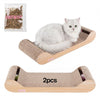 Rini Lounge Cat Scratcher with Bell Toys & Catnip, Oak Wood Finish (Set of 2)