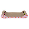 Rini Cardboard Lounge Bed Cat Scratcher with Bell Toys & Catnip, Pink/Red