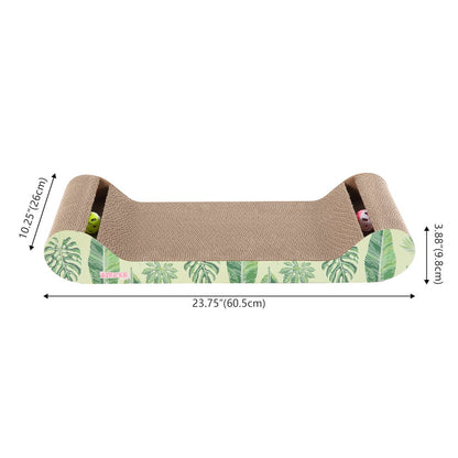 Rini Lounge Bed Cat Scratcher with Bell Toys & Catnip, Mint/Green (Set of 2)