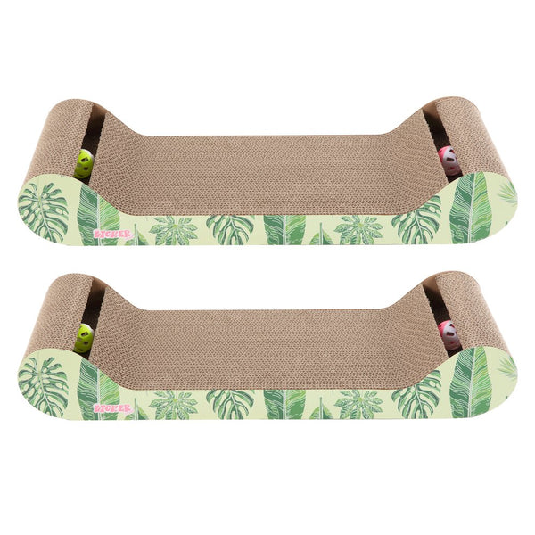 Rini Lounge Bed Cat Scratcher with Bell Toys & Catnip, Mint/Green (Set of 2)