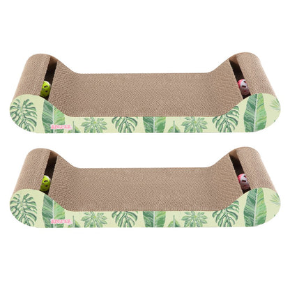 Rini Lounge Bed Cat Scratcher with Bell Toys & Catnip, Mint/Green (Set of 2)