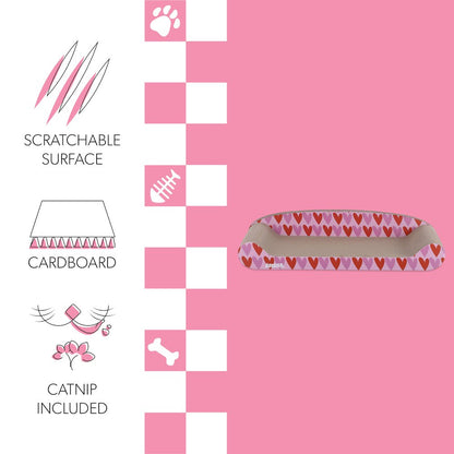 Montego Coastal Patterned Cardboard Lounge Bed Cat Scratcher With Catnip