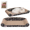Montego Coastal Cardboard Lounge Bed Cat Scratcher with Catnip, Black/White