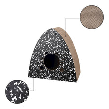 Koko Modern Cardboard Triangle Cat Cave Scratcher with Catnip, Black/White
