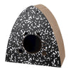 Koko Modern Cardboard Triangle Cat Cave Scratcher with Catnip, Black/White