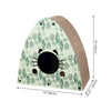 Koko Modern Cardboard Triangle Cat Cave Scratcher with Catnip, Mint/Green