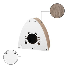 Koko Modern Cardboard Triangle Cat Cave Scratcher with Catnip, Gray
