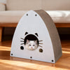 Koko Modern Cardboard Triangle Cat Cave Scratcher with Catnip, Gray