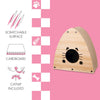 Koko Cardboard Triangle Cat Cave Scratcher with Catnip, Brown Wood Pattern