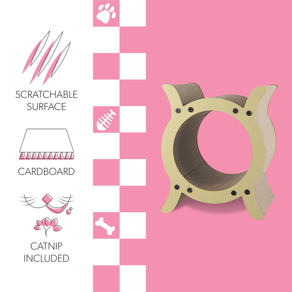 Nyan Modern Cardboard Tunnel Cat Scratcher With Catnip