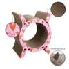 Nyan Modern Cardboard Tunnel Cat Scratcher with Catnip, Pink/Red