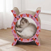 Nyan Modern Cardboard Tunnel Cat Scratcher with Catnip, Pink/Red