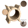Nyan Modern Cardboard Tunnel Cat Scratcher with Catnip, Oak Wood Finish
