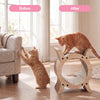 Nyan Modern Cardboard Tunnel Cat Scratcher with Catnip, Oak Wood Finish