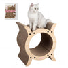Nyan Modern Cardboard Tunnel Cat Scratcher with Catnip, Oak Wood Finish