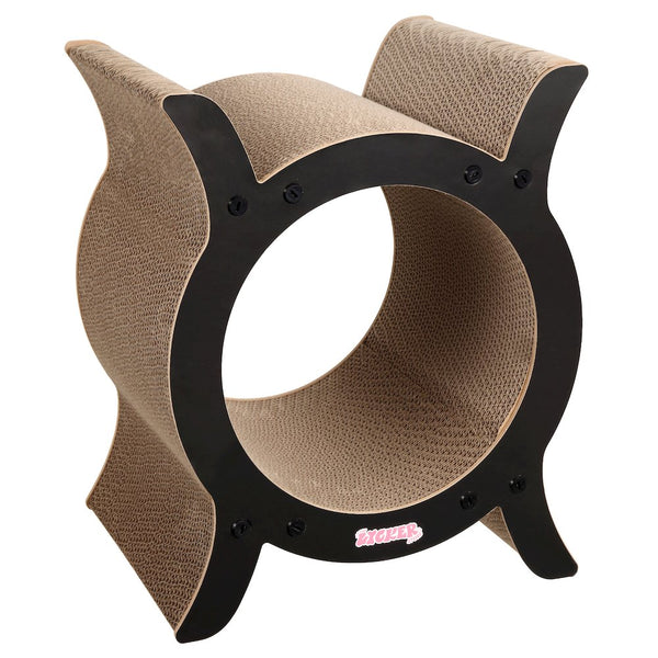 Nyan Modern Cardboard Tunnel Cat Scratcher with Catnip, Black