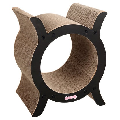 Nyan Modern Cardboard Tunnel Cat Scratcher with Catnip, Black