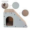 Kento Minimalist Cardboard Angled Cat Cave Scratcher with Catnip, Gray