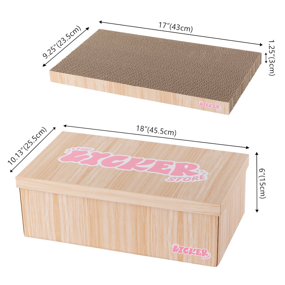 Naomi Cardboard Cat Scratcher Pad with Catnip, Oak Wood Finish (5-Pack)