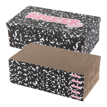 Naomi Cardboard Reversible Cat Scratcher Pad with Catnip, Black/White (5-Pack)
