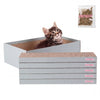 Naomi Cardboard Reversible Cat Scratcher Pad in Box with Catnip, Gray (5-Pack)