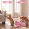 Naomi Cardboard Reversible Cat Scratcher Pad with Catnip, Pink/Red (5-Pack)