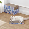 Naomi Cardboard Reversible Cat Scratcher Pad with Catnip, Blue/White (5-Pack)