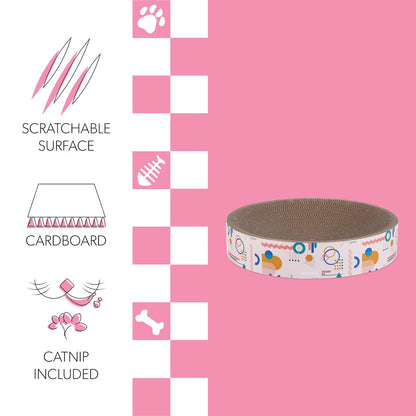 Nelson Modern Cardboard Round Bowl Cat Scratcher With Catnip