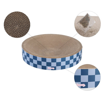 Nelson Modern Cardboard Round Bowl Cat Scratcher with Catnip