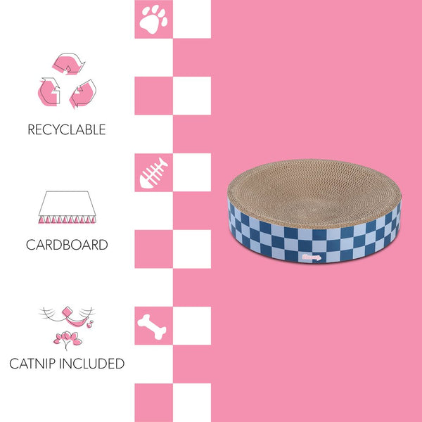 Nelson Modern Cardboard Round Bowl Cat Scratcher with Catnip
