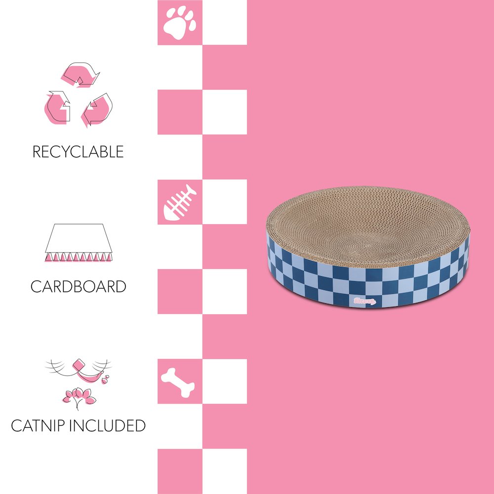 Nelson Modern Cardboard Round Bowl Cat Scratcher with Catnip
