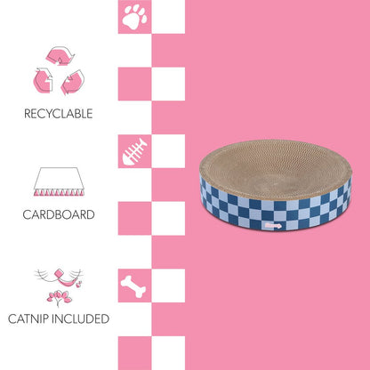 Nelson Modern Cardboard Round Bowl Cat Scratcher with Catnip