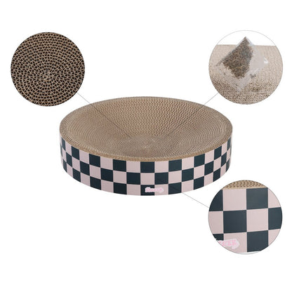 Nelson Modern Cardboard Round Bowl Cat Scratcher with Catnip