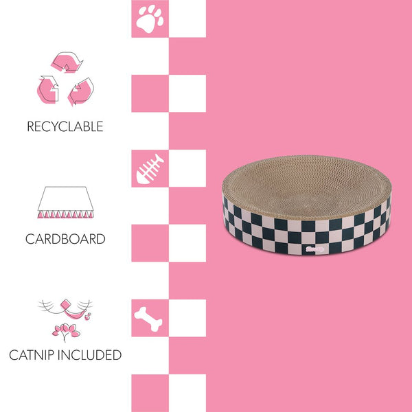 Nelson Modern Cardboard Round Bowl Cat Scratcher with Catnip