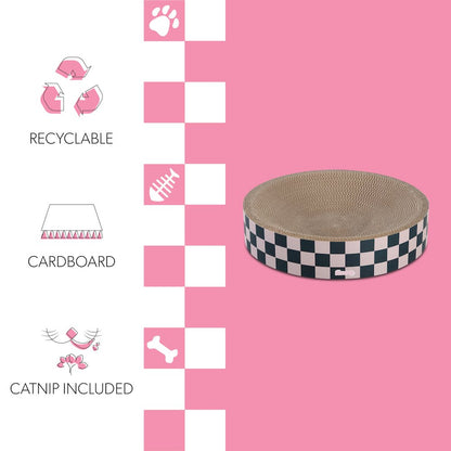 Nelson Modern Cardboard Round Bowl Cat Scratcher with Catnip