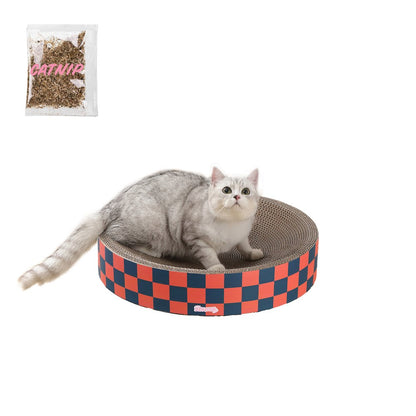 Nelson Modern Cardboard Round Bowl Cat Scratcher with Catnip