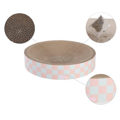 Nelson Modern Cardboard Round Bowl Cat Scratcher with Catnip