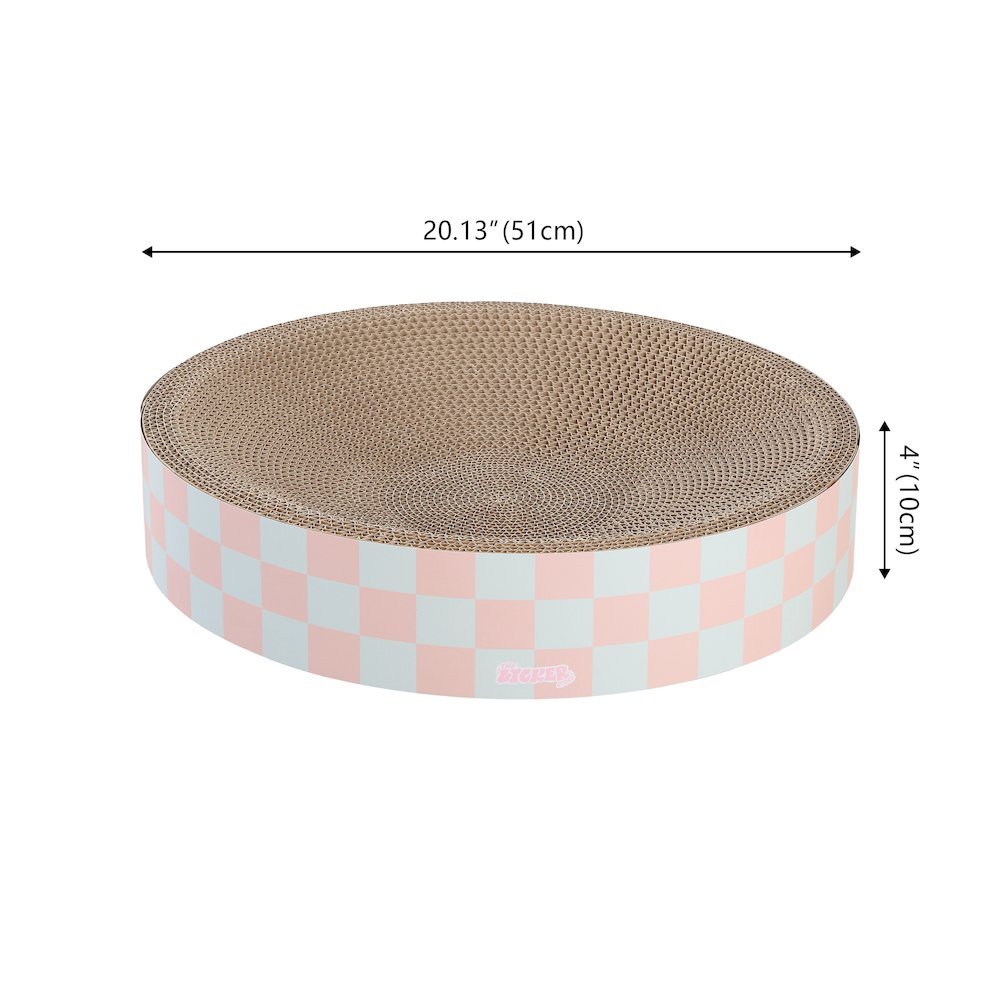 Nelson Modern Cardboard Round Bowl Cat Scratcher with Catnip