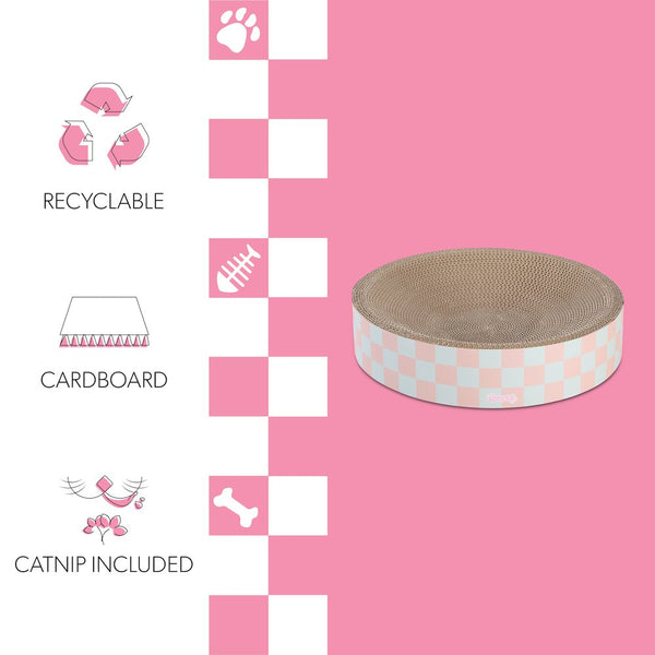 Nelson Modern Cardboard Round Bowl Cat Scratcher with Catnip