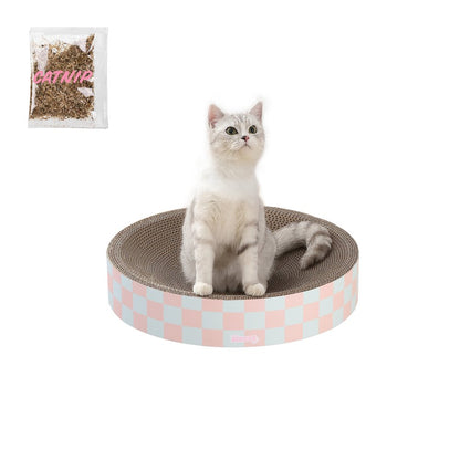 Nelson Modern Cardboard Round Bowl Cat Scratcher with Catnip