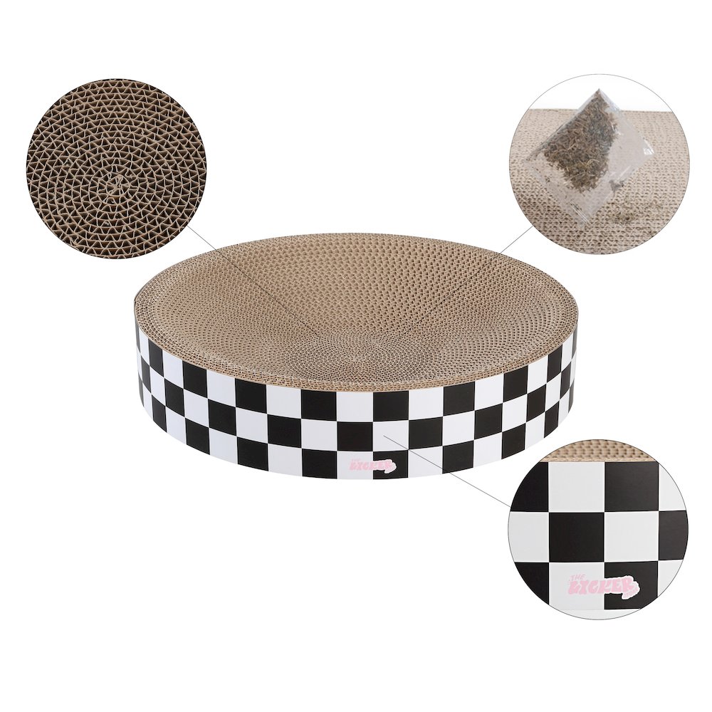Nelson Modern Cardboard Round Bowl Cat Scratcher with Catnip