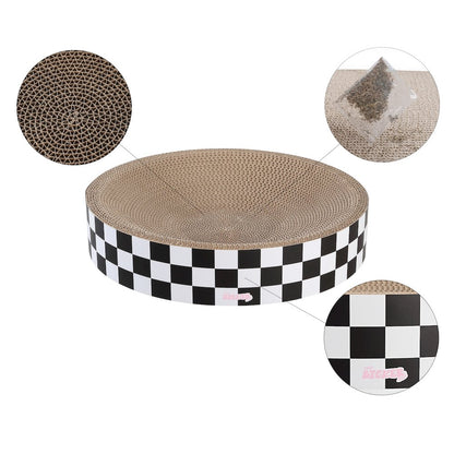Nelson Modern Cardboard Round Bowl Cat Scratcher with Catnip