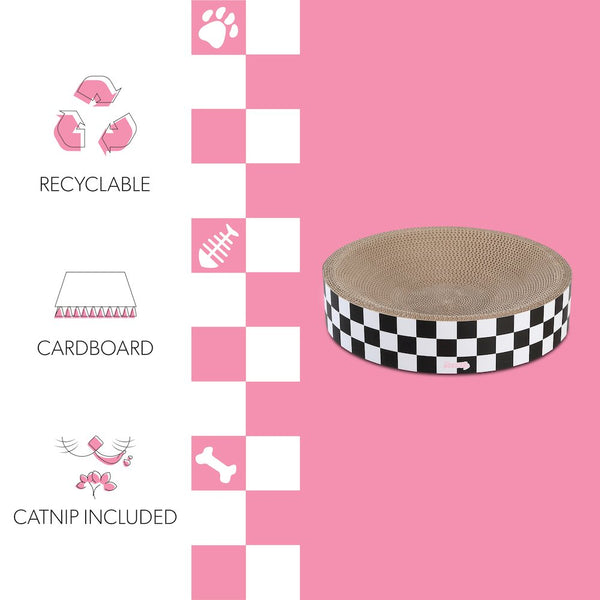 Nelson Modern Cardboard Round Bowl Cat Scratcher with Catnip